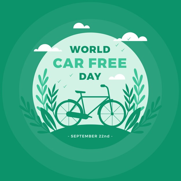 Flat design world car free day