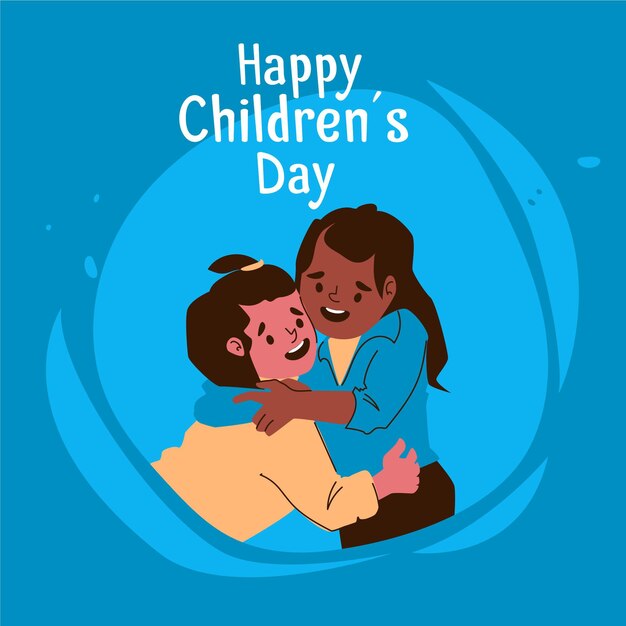 Flat design world children's day celebration