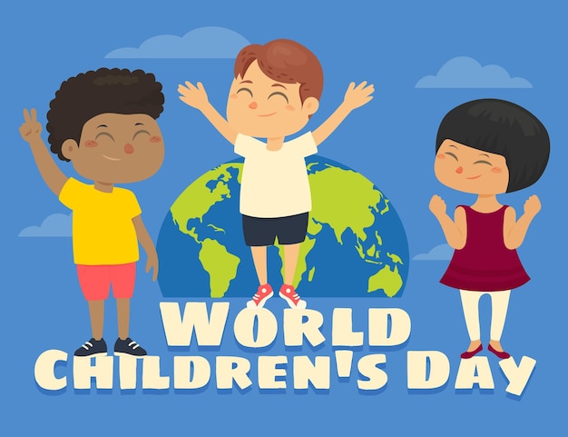 Free vector flat design world childrens day