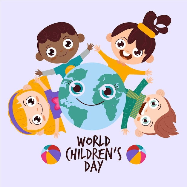 Flat design world childrens day