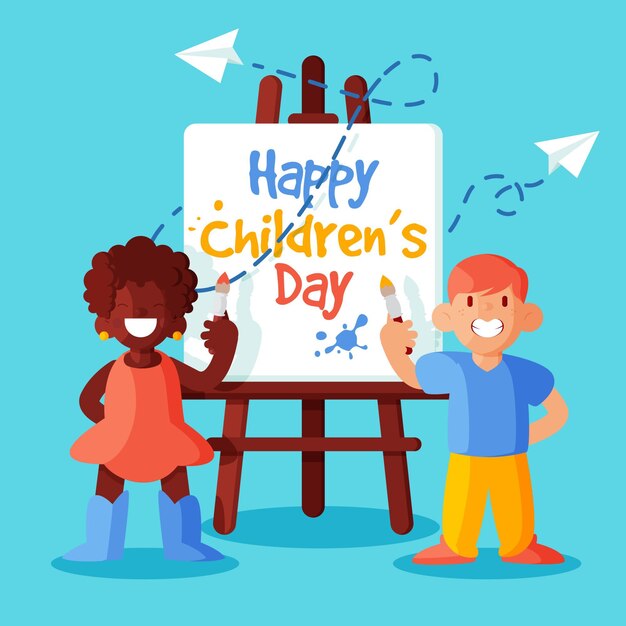 Free vector flat design world childrens day