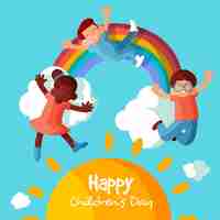 Free vector flat design world childrens day