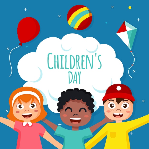 Free vector flat design world childrens day