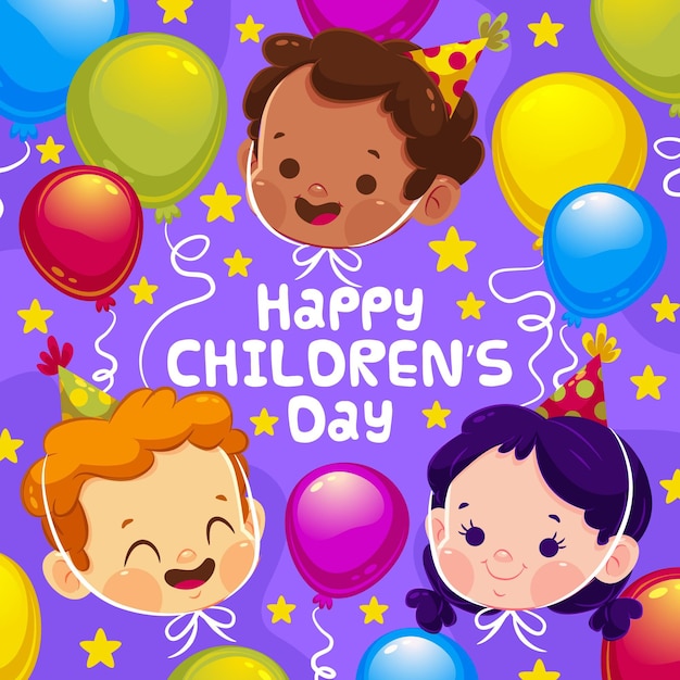 Free vector flat design world childrens day