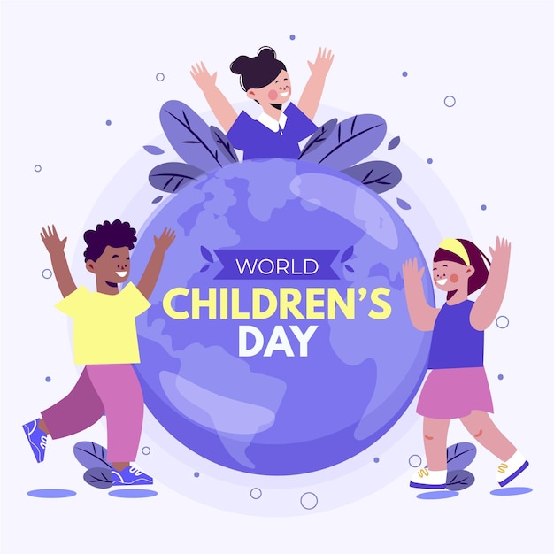 Free vector flat design world childrens day