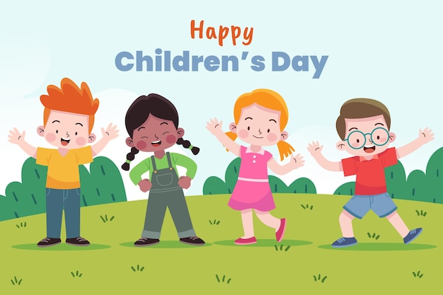 Free vector flat design world childrens day