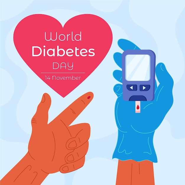 Flat design world diabetes day illustration