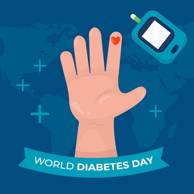 Flat design world diabetes day