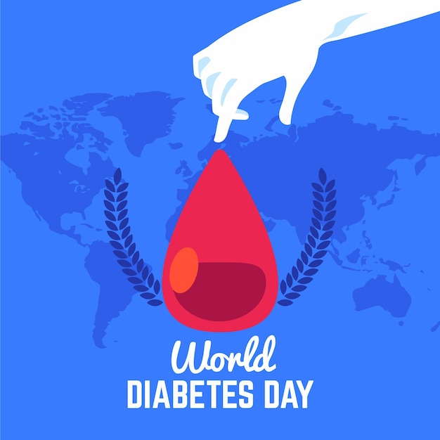 Free vector flat design world diabetes day