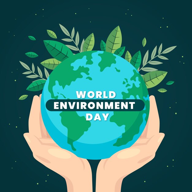 Flat design world environment day background