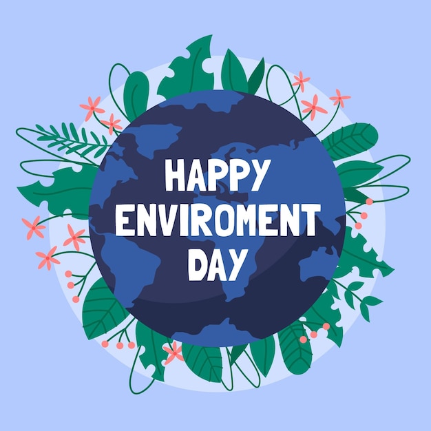 Free vector flat design world environment day concept