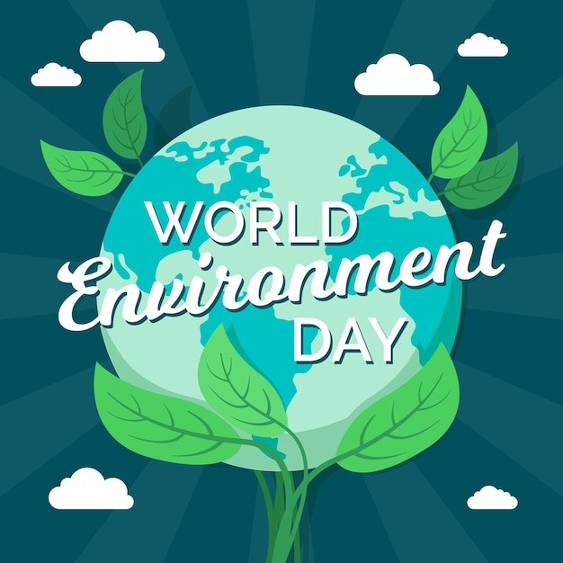 Free vector flat design world environment day concept