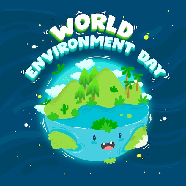 Free vector flat design world environment day concept