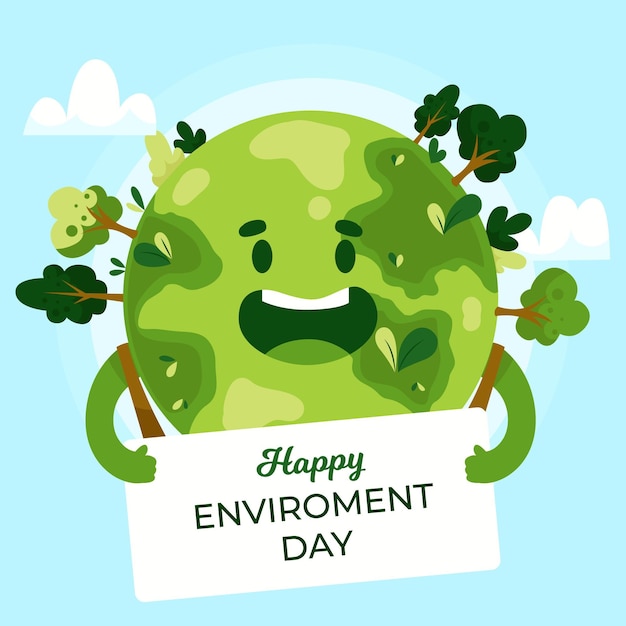 Free vector flat design world environment day concept