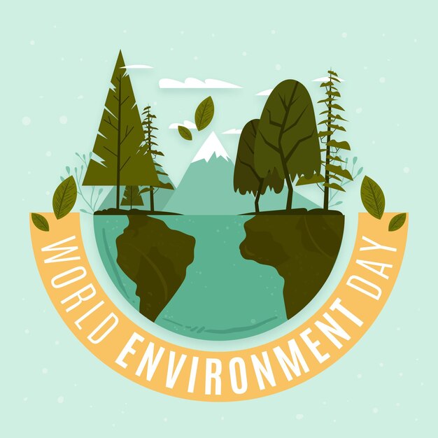 Flat design world environment day concept