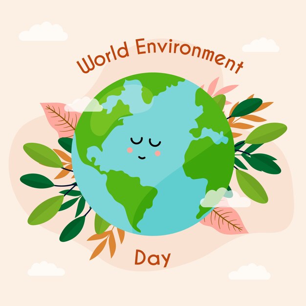 Flat design world environment day concept