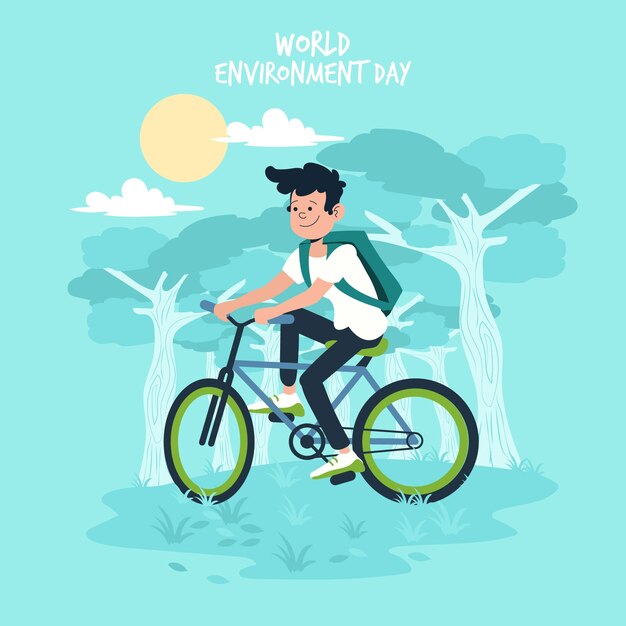 Flat design world environment day event theme