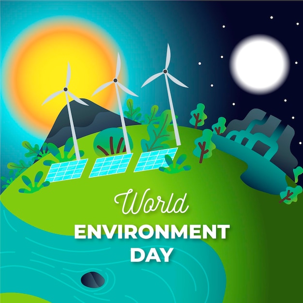 Flat design world environment day illustrated