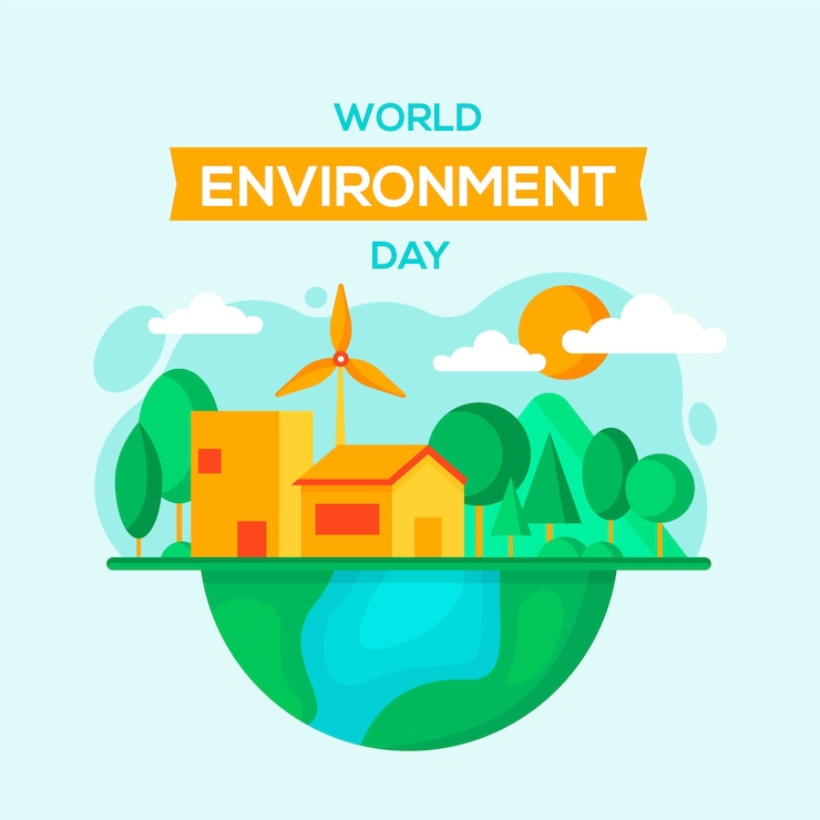 Free Vector flat design world environment day message