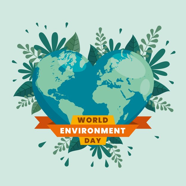 Free vector flat design world environment day wallpaper