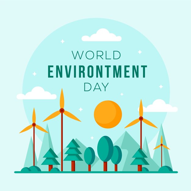 Flat design world environment day