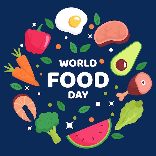 Flat design world food day concept