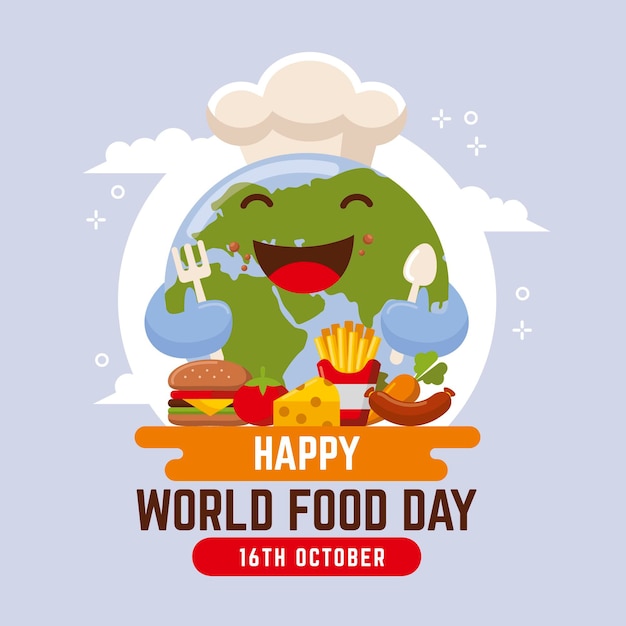 Free vector flat design world food day concept