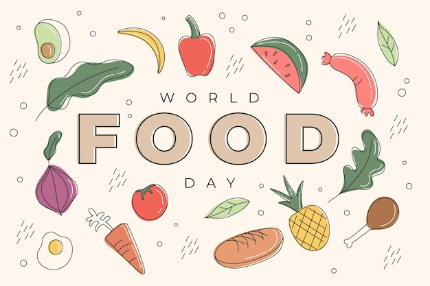 Free vector flat design world food day concept