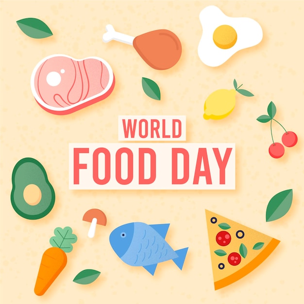 Free vector flat design world food day concept