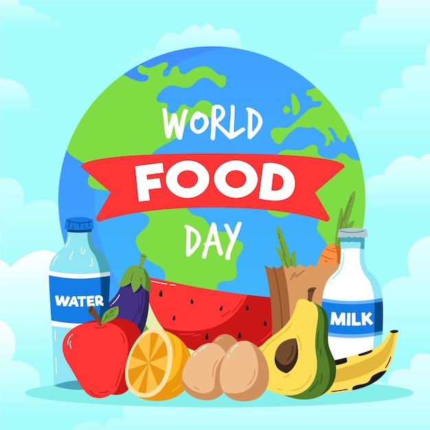 Free vector flat design world food day concept