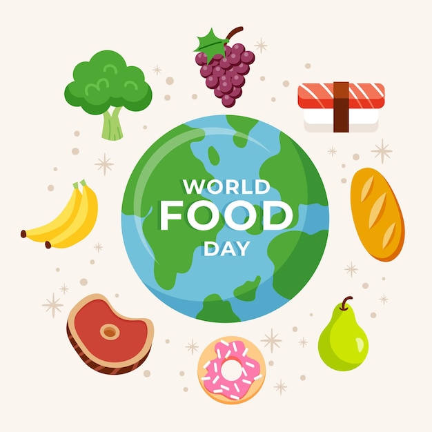Плоский дизайн всемирного дня еды