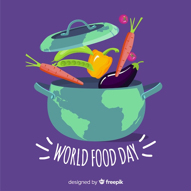 Flat design of  world food day