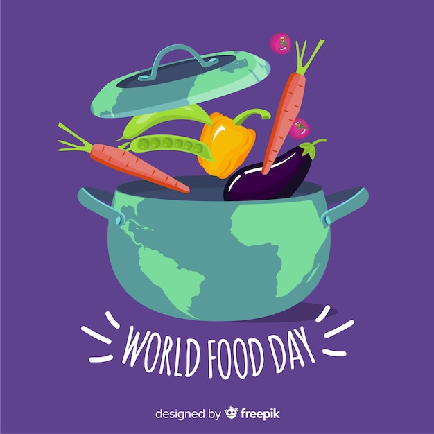 世界の食の日のフラットなデザイン