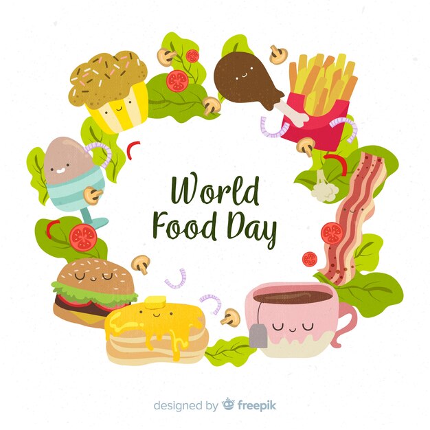 Flat design of  world food day