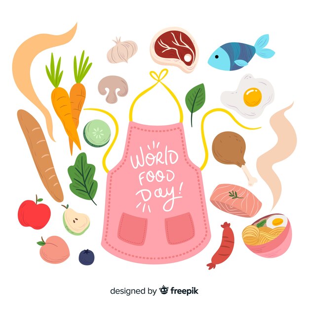 Flat design of world food day