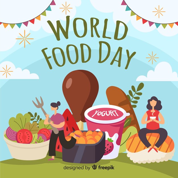 Flat design of world food day