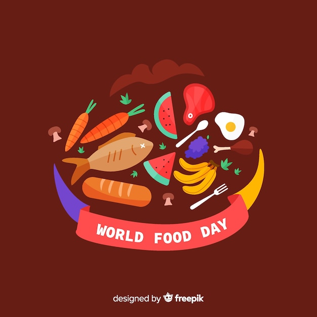 Flat design of world food day