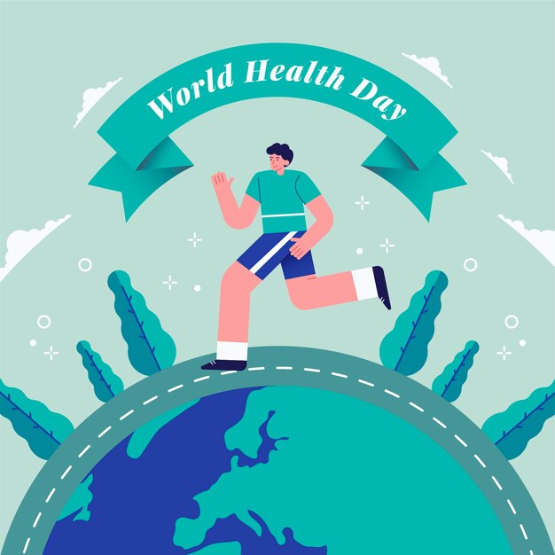 Flat design world health day background