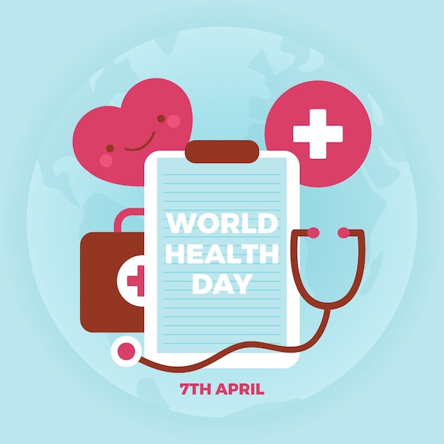 Free vector flat design for world health day concept