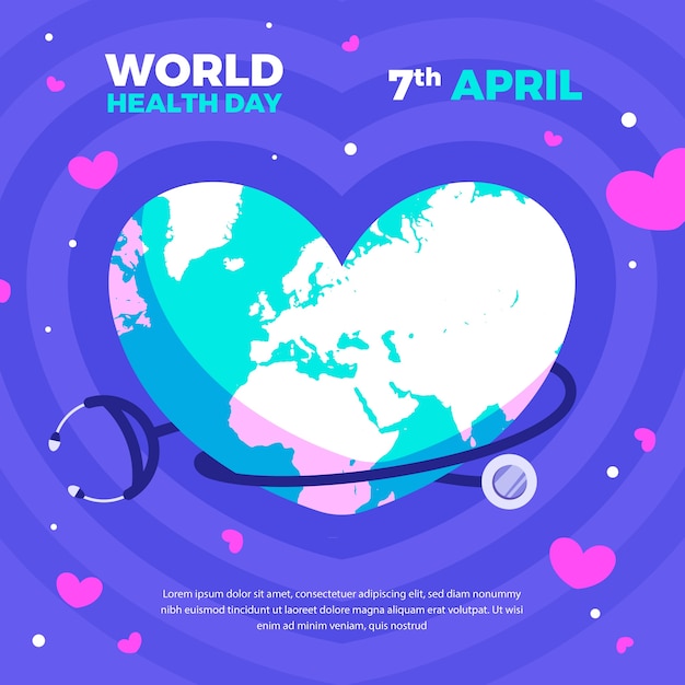 Flat design world health day concept