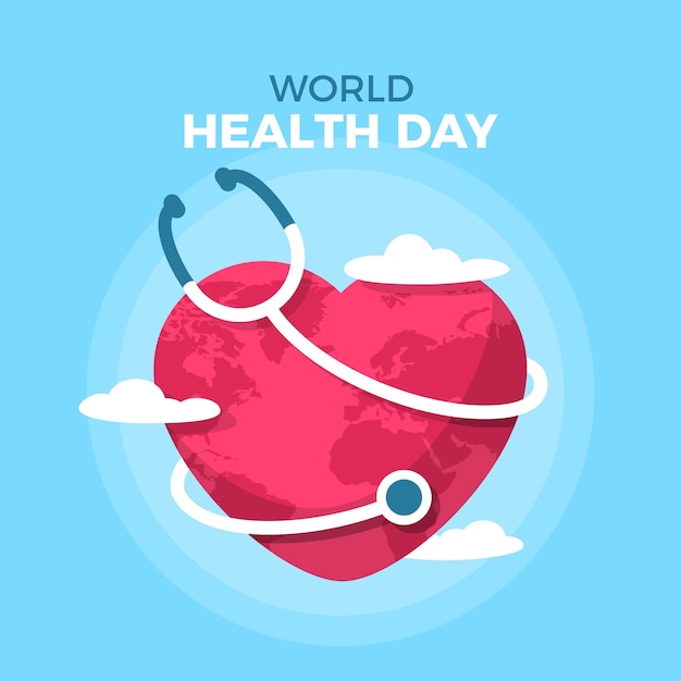 Flat design world health day concept