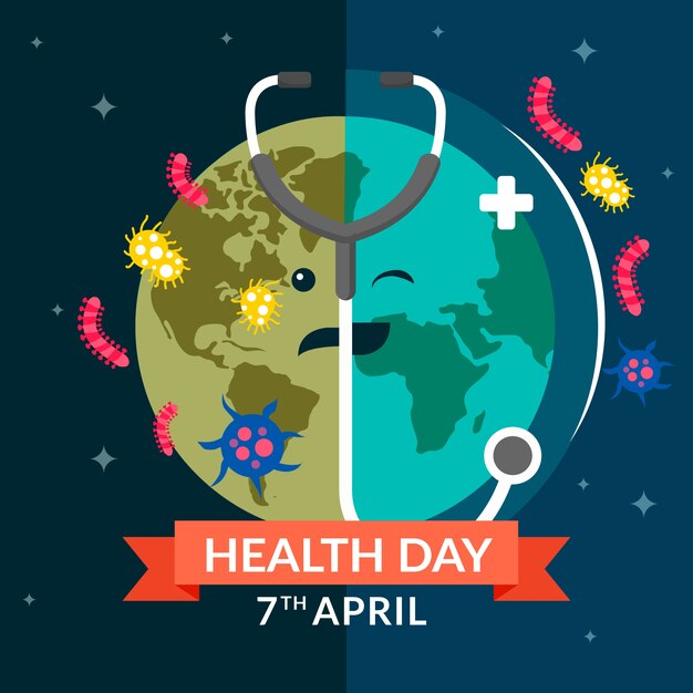 Flat design world health day concept