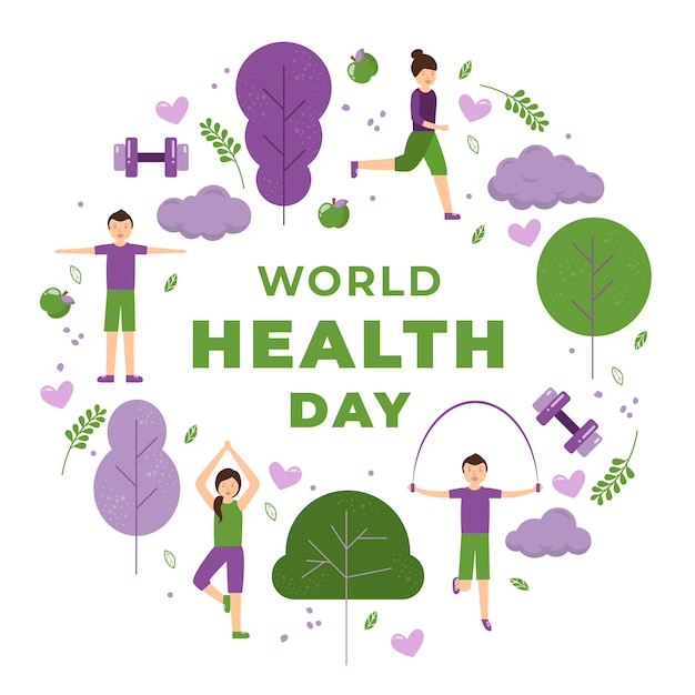 Flat design world health day concept