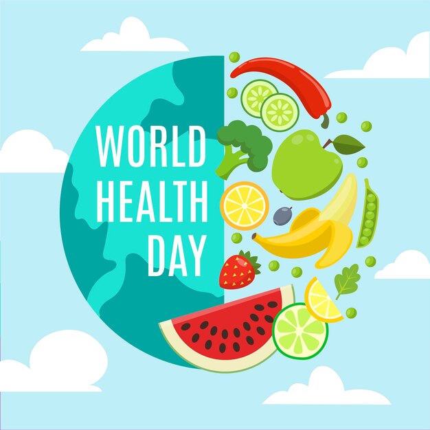 Flat design world health day concept
