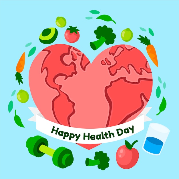 Flat design world health day concept
