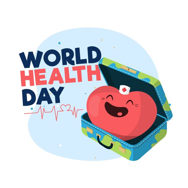 Flat design world health day concept