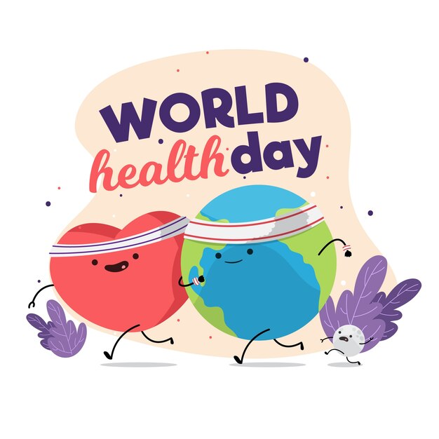 평면 디자인 세계 건강의 날 개념