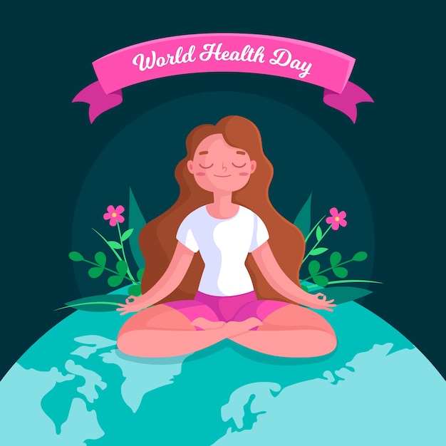 Flat design world health day concept