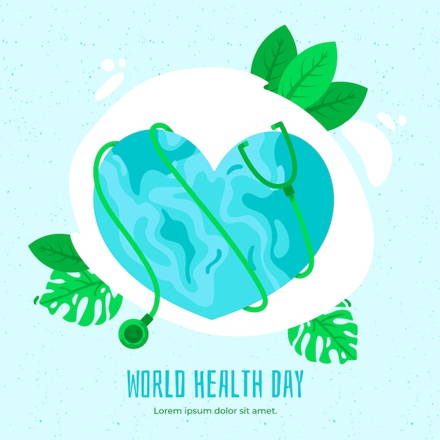 Flat design world health day design