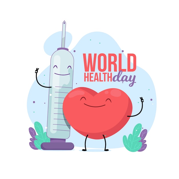 Free vector flat design world health day with syringe